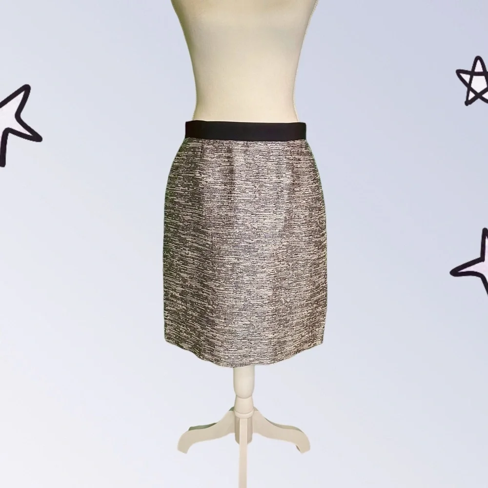 Kate Spade New York ‘Kylie’ Pencil Mini Skirt in “Midas” Silver Tweed Size 8